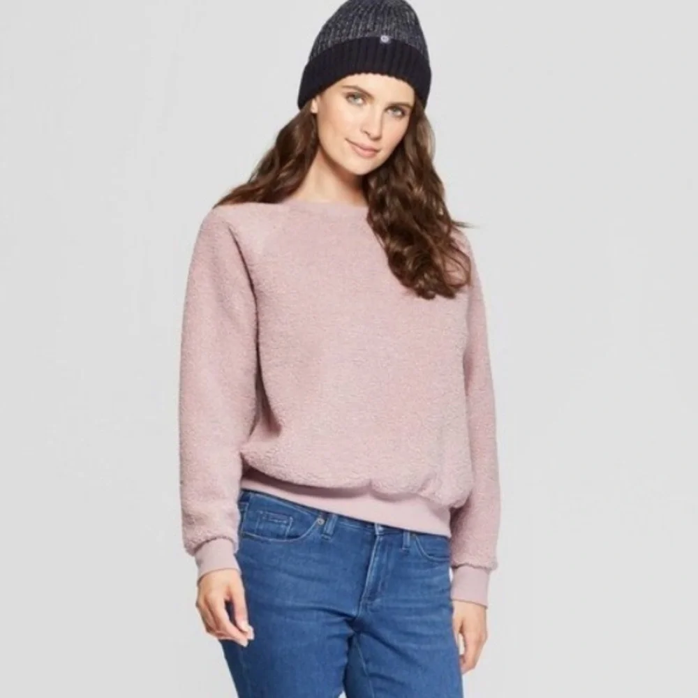 Universal Thread Pink Sherpa Pullover SweatshirtXS